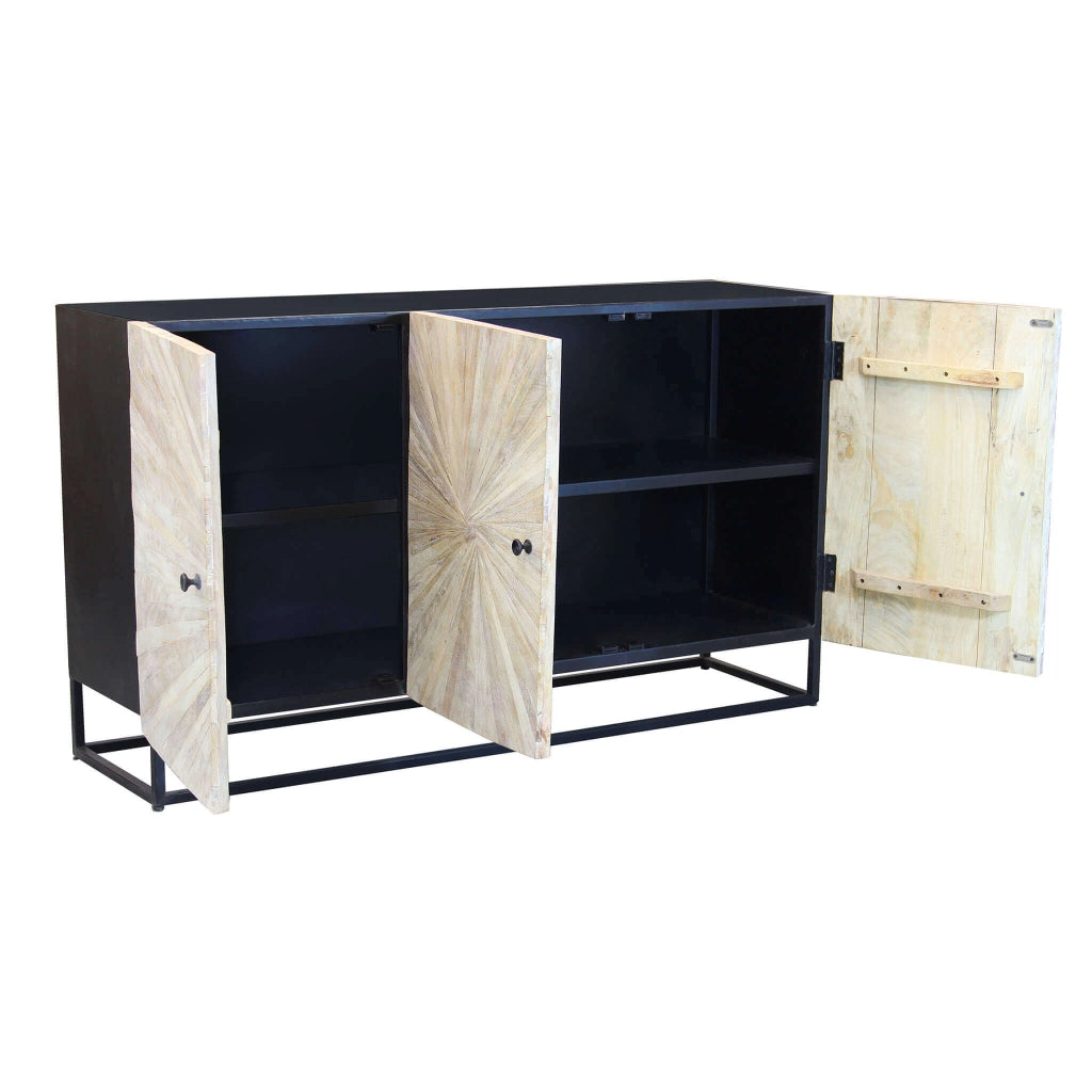 MOBILE SPENCER IN LEGNO DI MANGO E STRUTTURA IN FERRO 150 X 40 X H85 CM