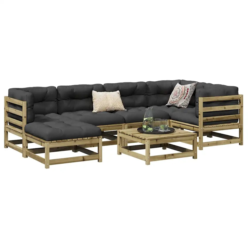 Set Divani da Giardino 7 pz in Legno Impregnato di Pino 3299533