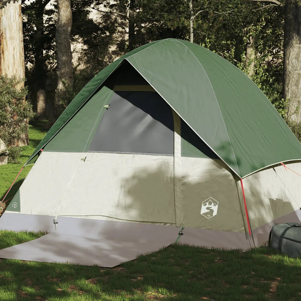 Tenda da Campeggio a Cupola per 4 Persone-Tenda per Escursionismo Verde Impermeabile 143153