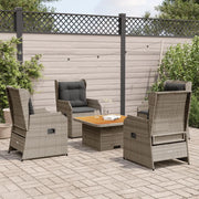 Set Divani da Giardino 5 pz con Cuscini in Polyrattan Grigio 3262734