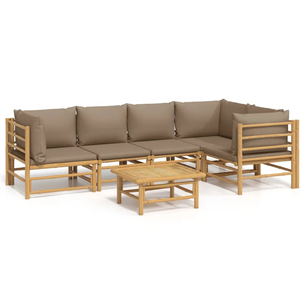 Set Salotto da Giardino 6pz con Cuscini Tortora BambÃ¹cod mxl 76329