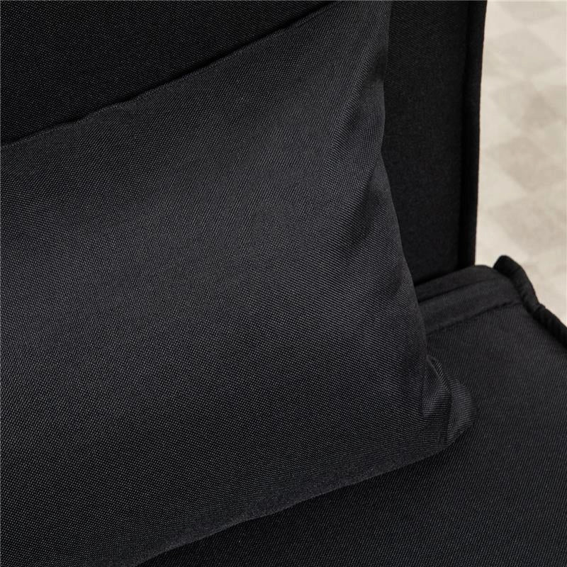 POLTRONA LETTO 3 IN 1 CON SCHIENALE RECLINABILE SU 6 POSIZIONI IN TESSUTO 94X78X80 CM NERO