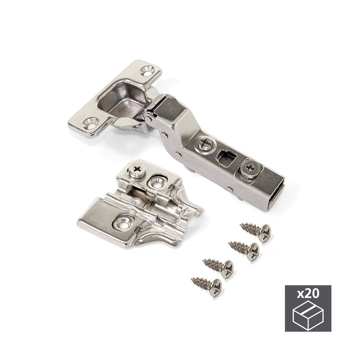 Cerniera a Scodellino 35 mm Collo Alto 100° con Basetta 20 Pezzi Emuca