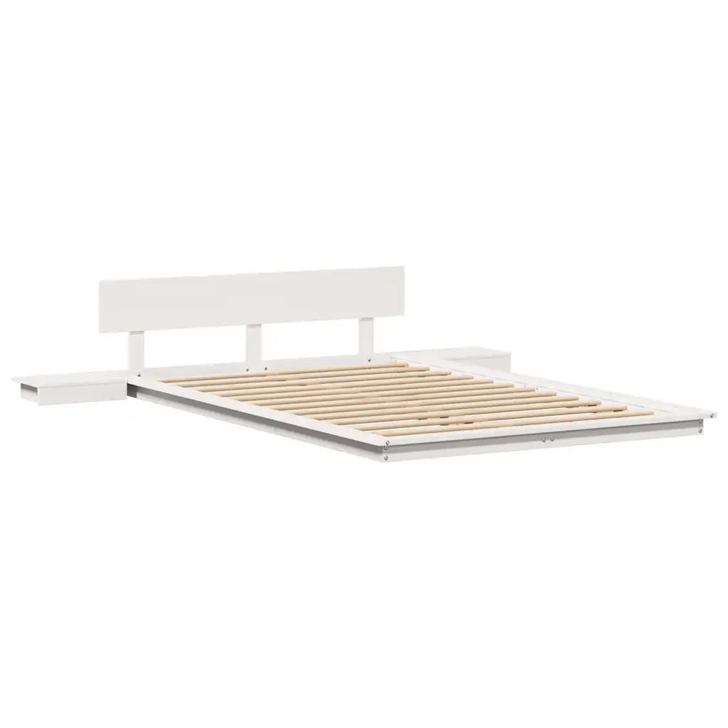 Struttura del letto con testiera Marrone 135 x 190 cm legno
