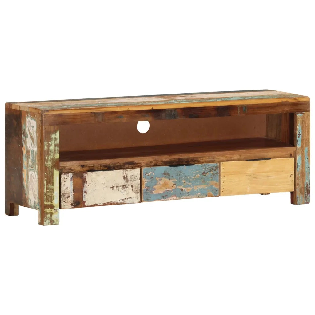 Mobile Porta TV 110x30x40 cm in Legno Massello di Recupero 338028