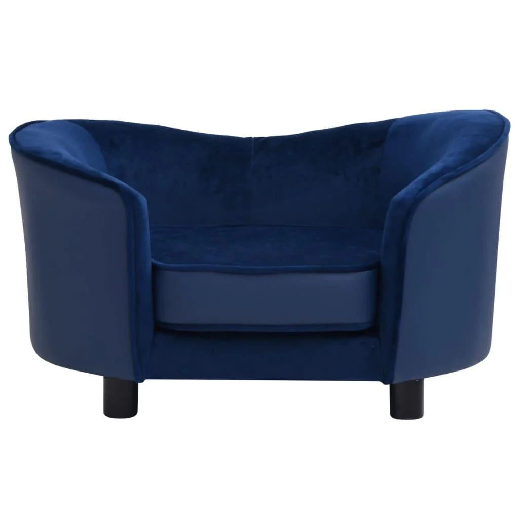 Divano per cani 69 cm in peluche e sintetico blu 02_0000105