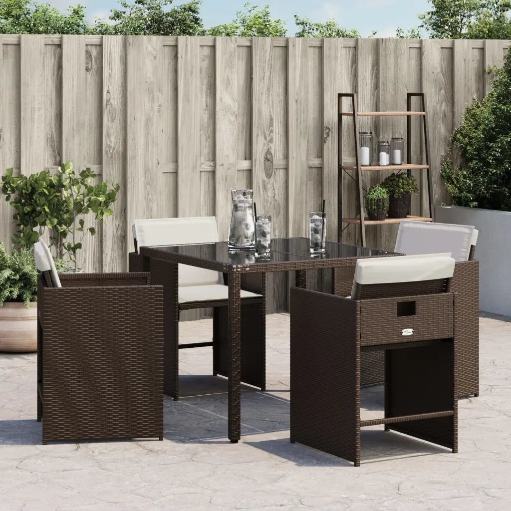 Sedie da Giardino con Cuscini 4 pz Marroni in Polyrattan 4007458