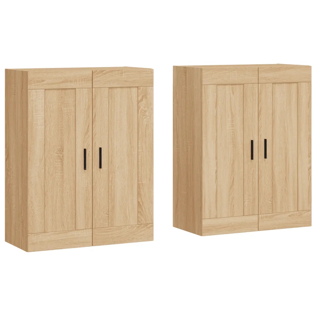 Armadietti a Parete 2 pz Rovere Sonoma in Legno Multistrato