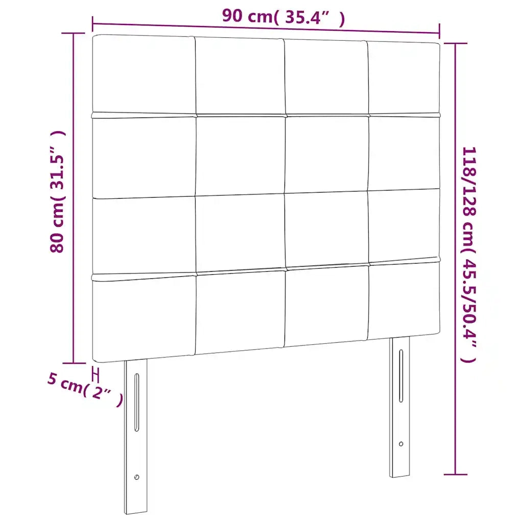 Testiera-Testata-Testiera Decorativa Blu Scuro 90x5x118/128 cm Velluto 338588