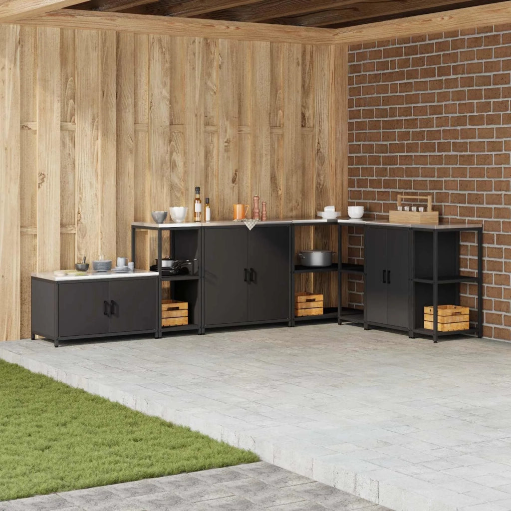 Stoccaggio in cucina Nero 40 x 50 x 92 cm Acciaio 874968