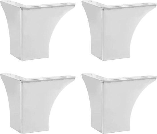 Piedini di metallo per mobili 10 cm - Set di 4 - Zinco - Inclusi viti - Per divani, letti e tavoli - Piedini per mobili resistenti a 600 kg