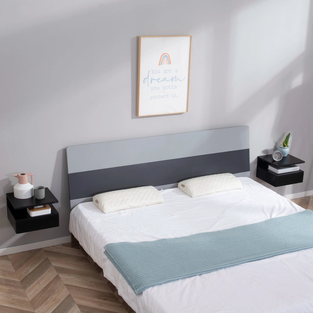 Comodino ¨C zephmum ¨C nero, multistrato, 2 pezzi
