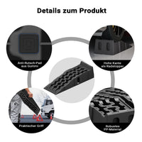 Set 2 Cunei per Camper Auto, 90,5x30x21,5cm, max 5 t, materiale antiscivolo in PP, per livellamento veicolo