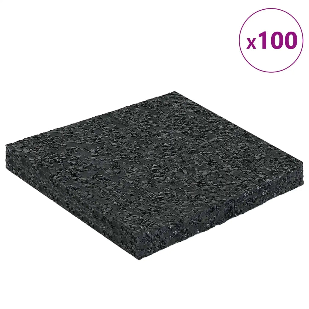 Pad per patio in granuli di gomma Nero 9 x 9 x 0,8 cm Gomma