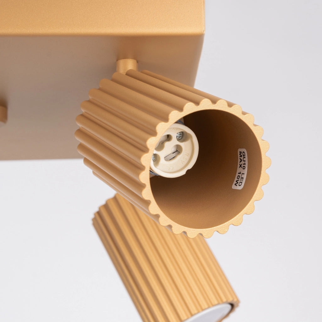 Plafoniera moderna oro quadrata 25 cm 4xGU10 GRAVIO