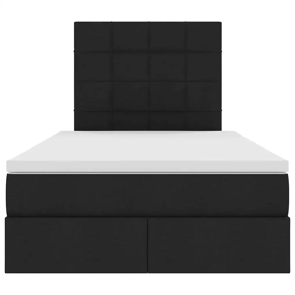 Letto con contenitore e materasso Nero 120 x 200 cm Poliestere