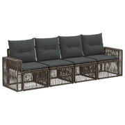 Set Divano da Giardino 4 pcs Grigio e Grigio Scuro polyrattan 3435047