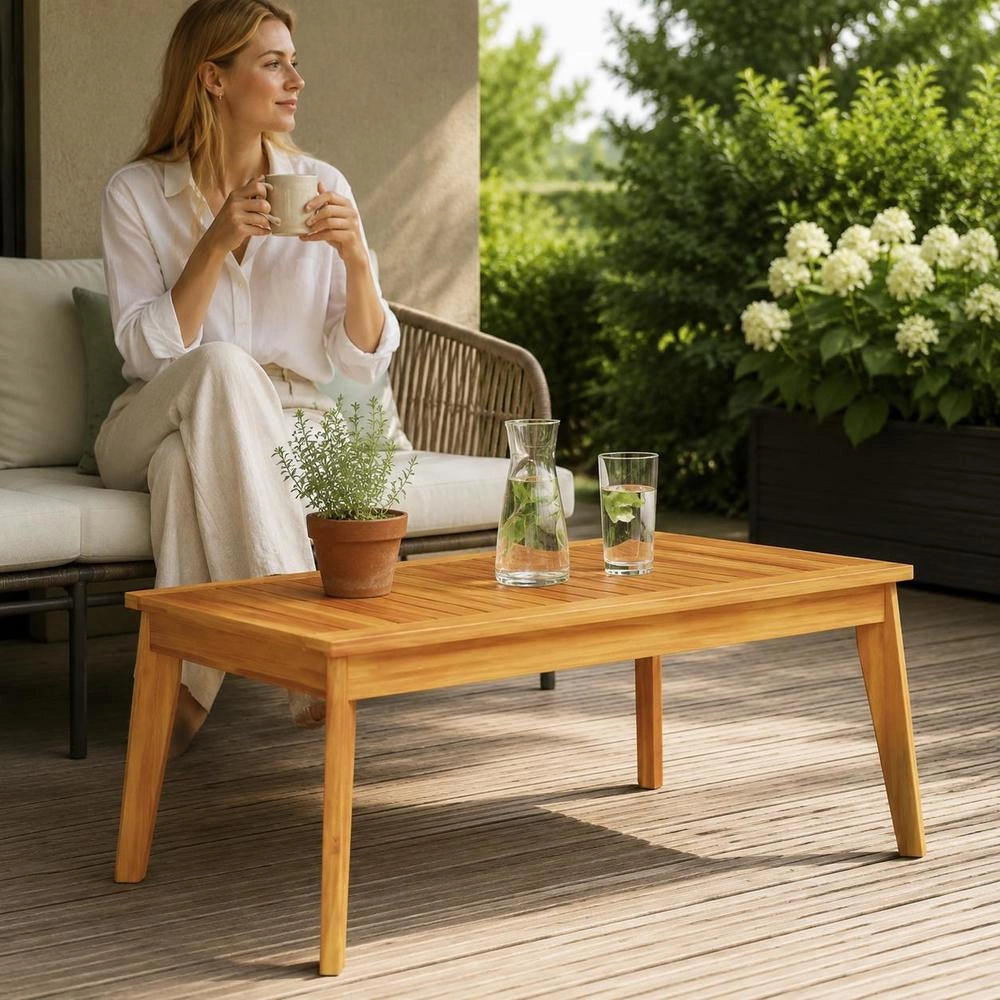 Garden Dining Table 100x55x45 Cm Solid Acacia Wood