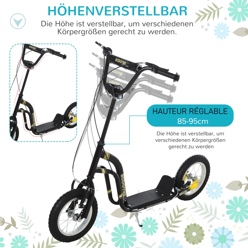 Scooter per Bambini 12 Pollici con Freni ¨C Zephmum ¨C Nero Metallico