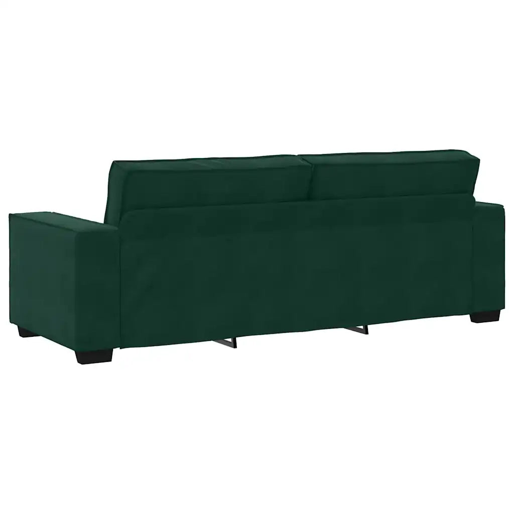 vidaXL Set di Divani 3 pz con Cuscini Verde scuro in Velluto