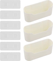 Set di 3 Cesti in Pelle Autoadesivi per Cucina, Bagno e Frigorifero - Ideali per l'Organizzazione e la Riserva di Spazio