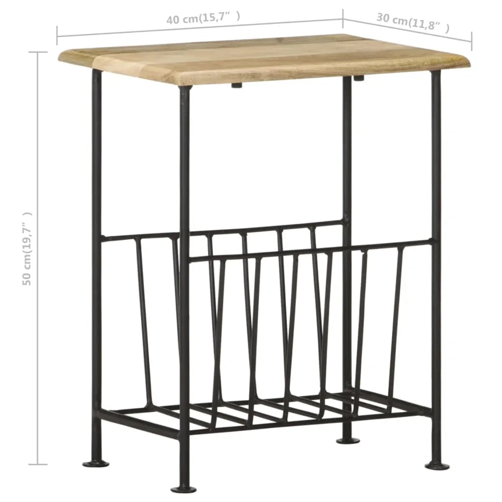 Portariviste 40x30x50 cm in Legno Massello di Mango e Acciaio cod mxl 76402
