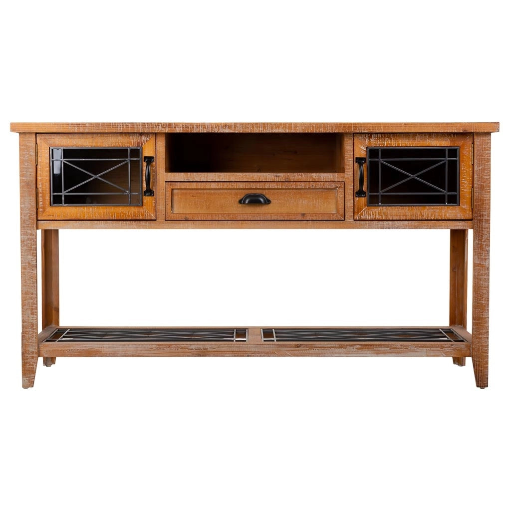 Mobile da ingresso in legno marrone 145x36x80h