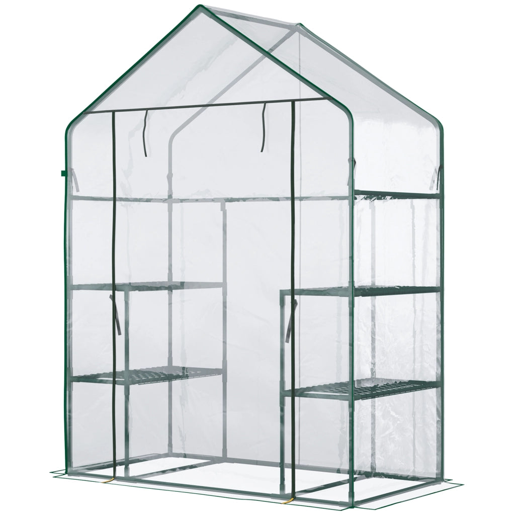 Serra da Giardino in PE Impermeabile e Anti UV con Accessori Montaggio, 142x73x195 cm, Verde