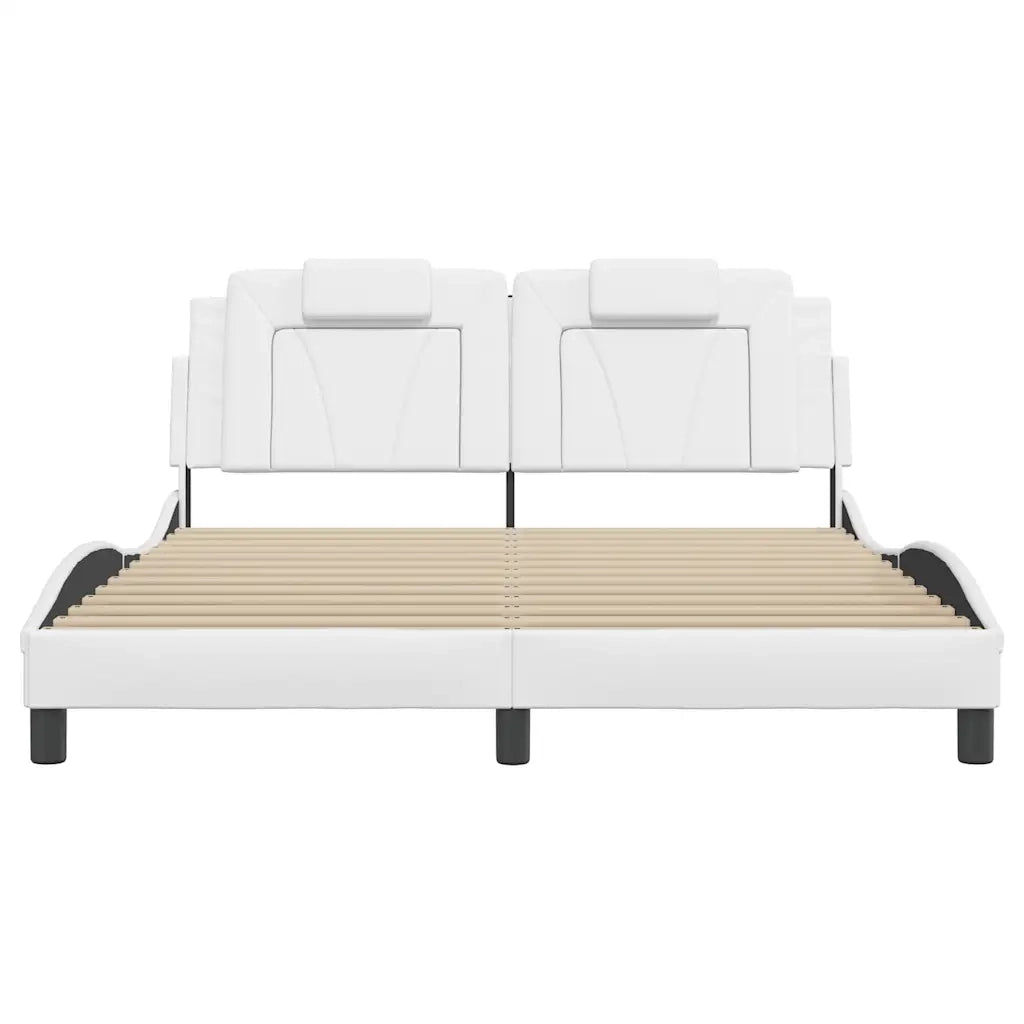 Giroletto con Testiera Bianco 160x200 cm in Similpelle