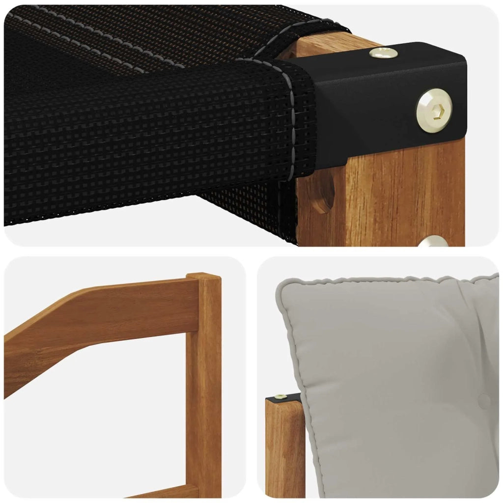 Set di divani da esterno-Sofa da giardino Legno di Acacia Massello e Textilene 330066