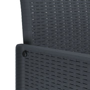 Set da pranzo da giardino 3 pezzi con cuscini Anthracite Polirattan