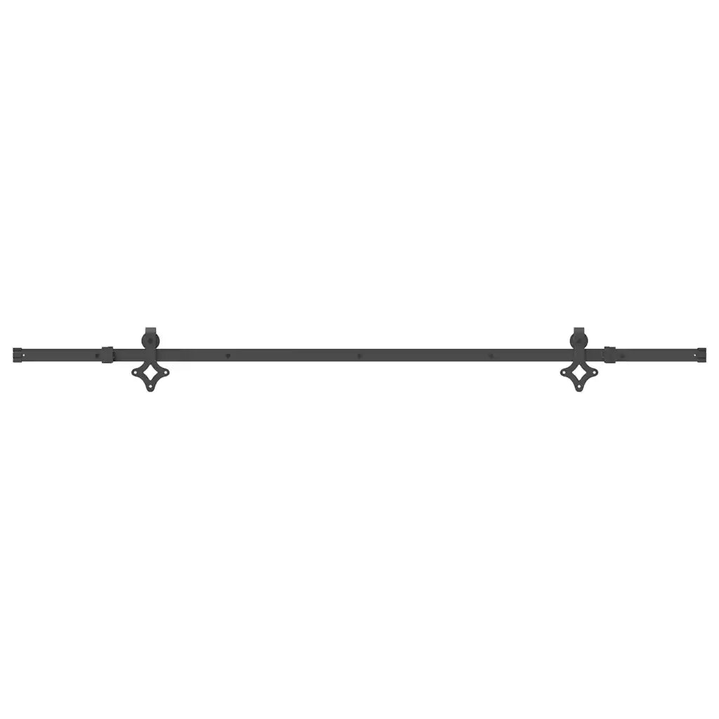 Kit di Binari per Porte Scorrevoli 213,5 cm Acciaio Nero