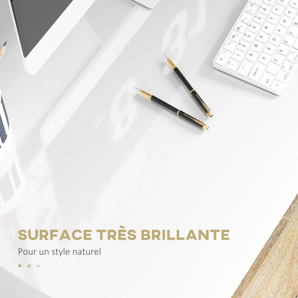Scrivania Computer Compatta ¨C Xylo ¨C Bianco Legno Truciolare con Ripiano 90x50x74