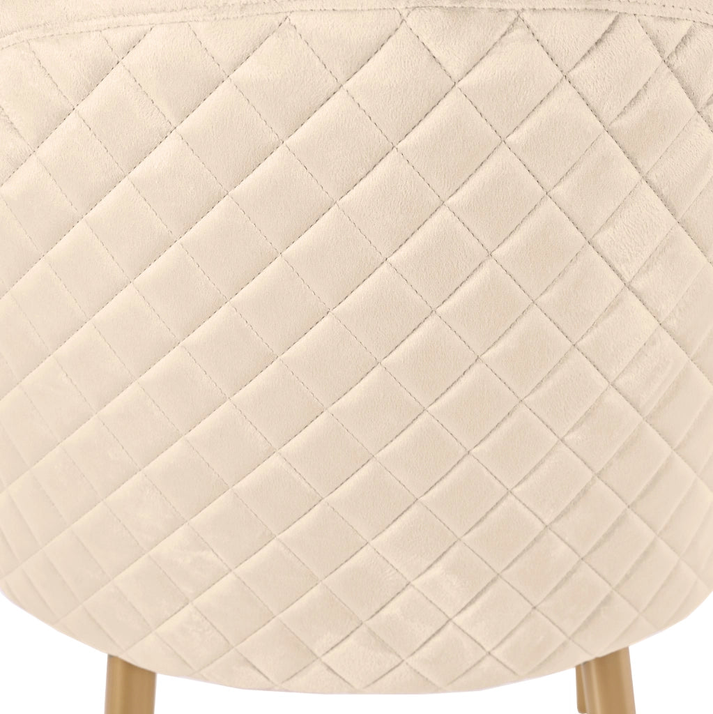 Sedia da pranzo 45.5x62x87.5 cm con piedini antiscivolo; in velluto; MDF e metallo beige