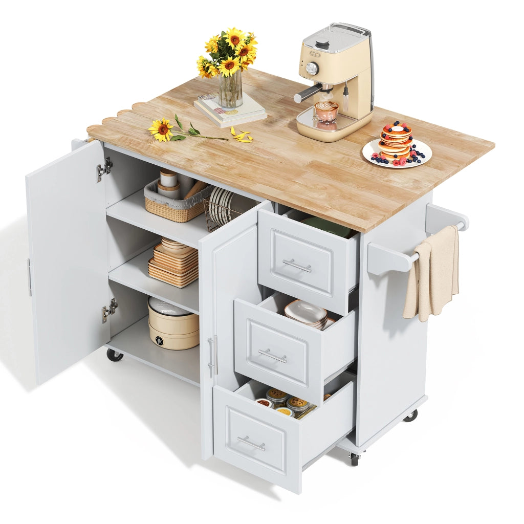 Tavolo da Cucina Pieghevole con Cassetti e Ripiani ¨C MINIMAL ¨C Rovere, 137x43x92 cm