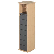 MOBILETTO A COLONNA PER IL BAGNO BAMBÙ E LEGNO GRIGIO 18 X 18 X 75CM