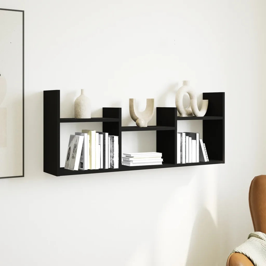 vidaXL Mobile a Parete 100x18x40 cm Nero in Legno Multistrato