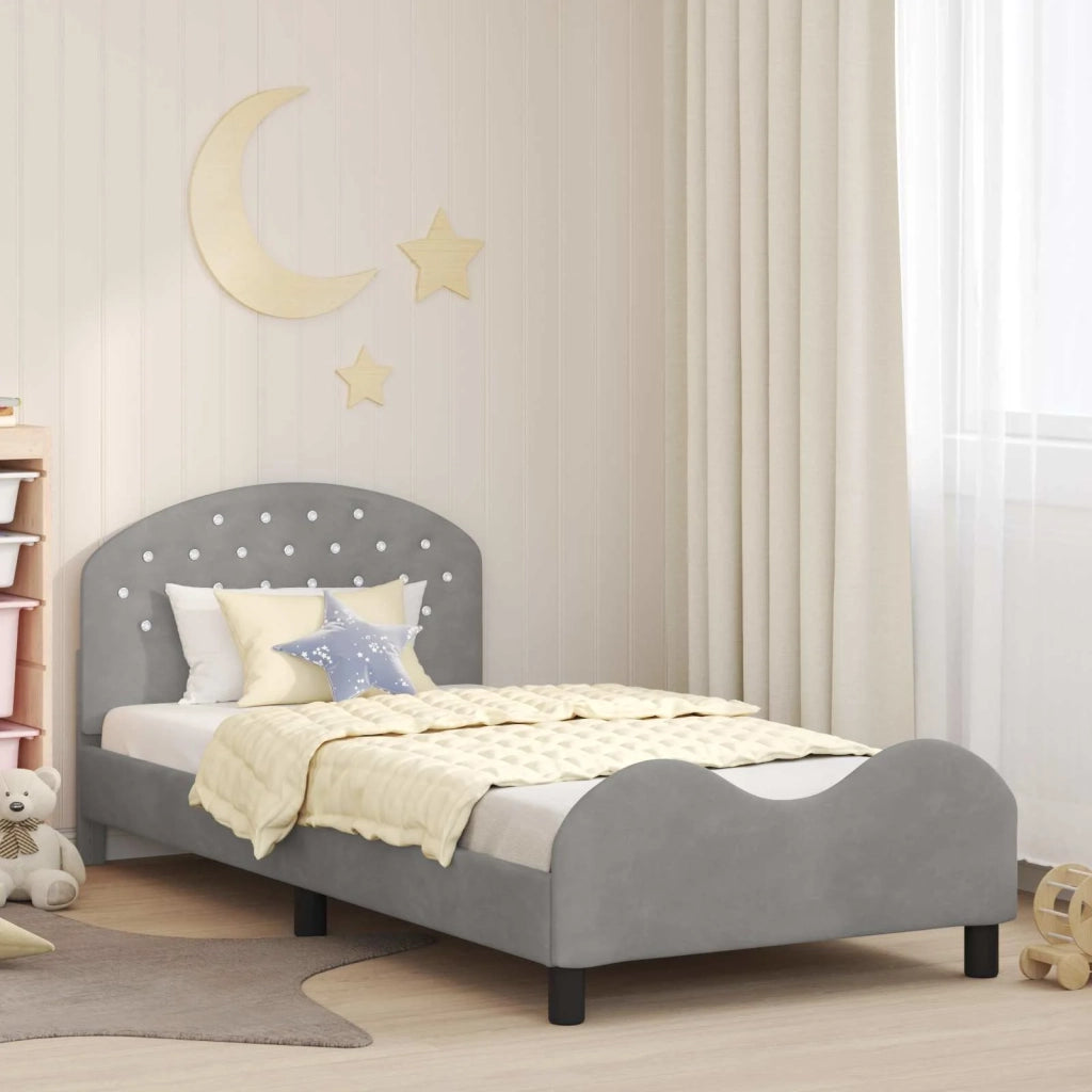 Struttura letto bambini con testata-Giroletto per bambini Grigio Chiaro 80 x 200 cm 928040