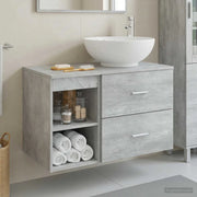 Set di mobili per il bagno 2 pcs Grigio Cemento 3403915