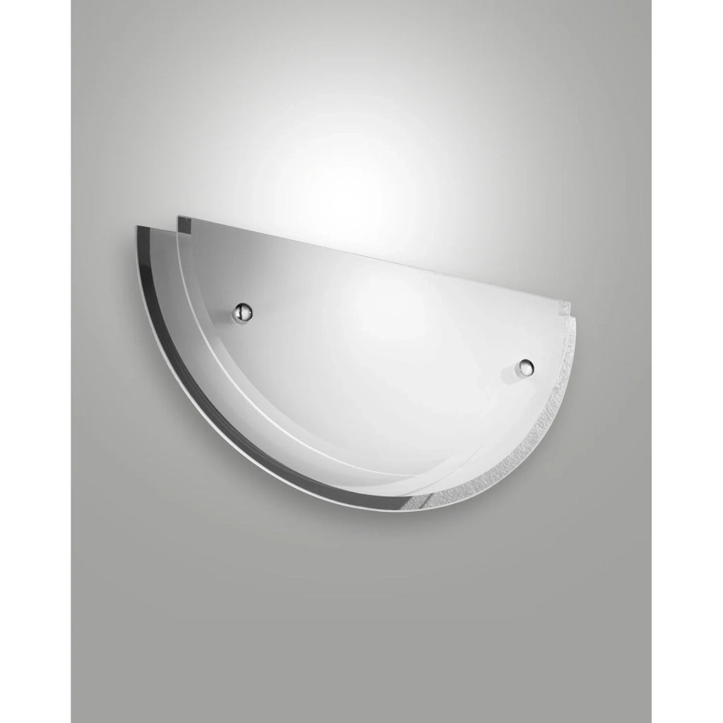 Applique Bianca Hill Collezione HILL 1 Luce in Metallo e Vetro Cromo Moderne