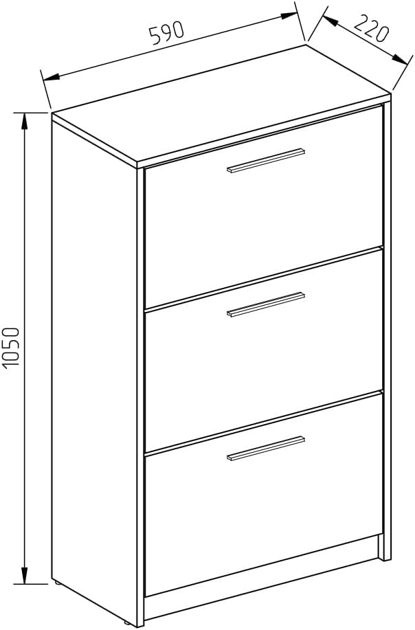 Scarpiera da ingresso Gizmo, Bianco/Sonoma, 59 x 105 cm