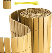 Schermo per giardino in PVC - separazione balcone e giardino - schermo per terrazza e giardino - colore bambù - 0,9x3m