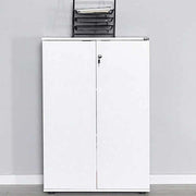 Mobile Archiviazione Ufficio 2Ante 3Ripiani 72x34 H109 cm con Chiave Bianco