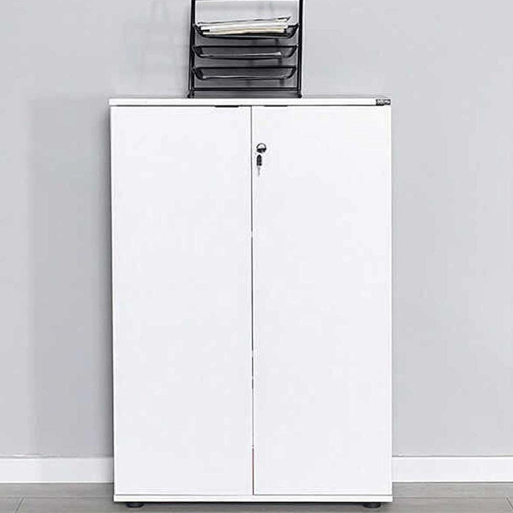 Mobile Archiviazione Ufficio 2Ante 3Ripiani 72x34 H109 cm con Chiave Bianco