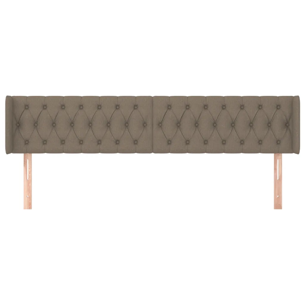 Testiera | Testata ad Orecchio Tortora 203x16x78/88 cm in Tessuto