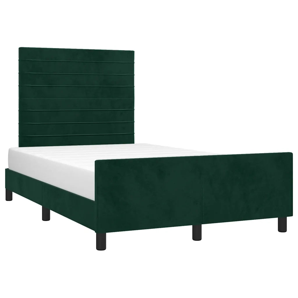 Giroletto senza Materasso Verde Scuro 120x200 cm in Velluto 3125809