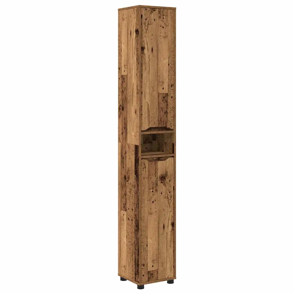 Mobile da Bagno con porta Legno vecchio 30,5 x 30 x 195 cm 888765