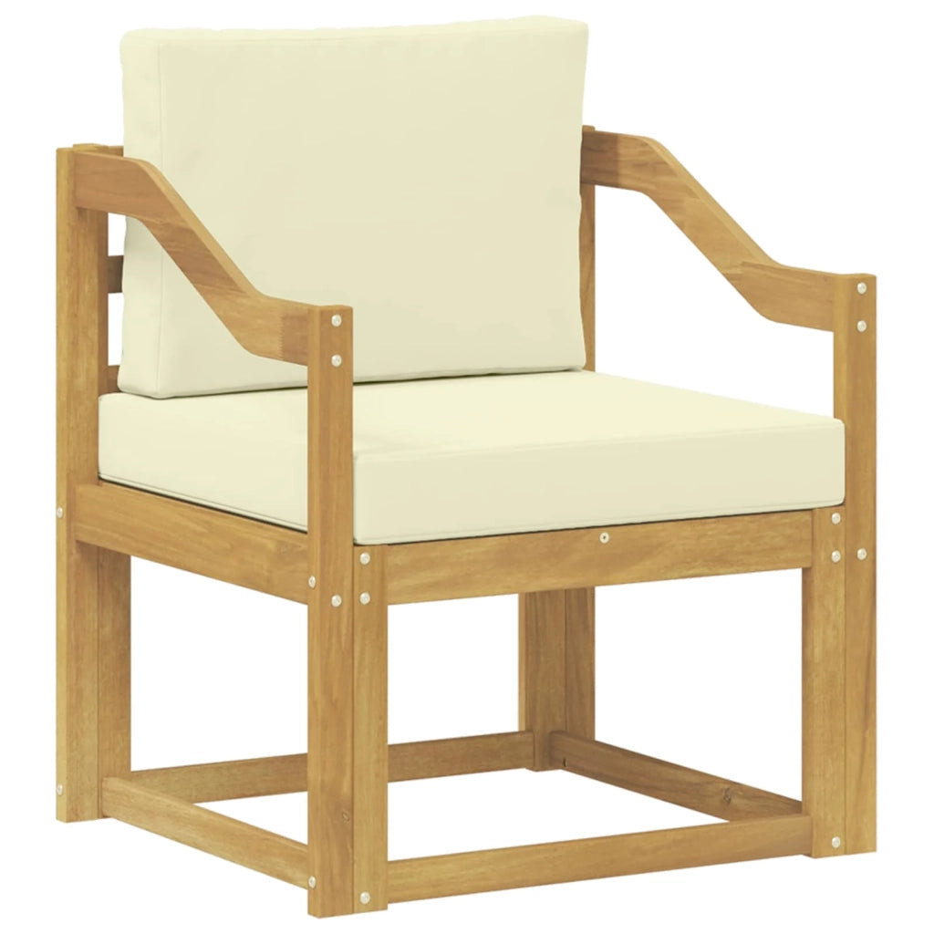 2 Pezzo Set di divani da esterno-Sofa da giardino Poliestere Bianco e Crema 178718