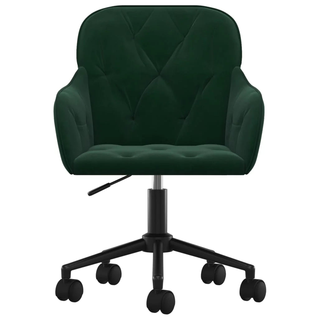 Sedia girevole da ufficio/studio velluto verde scuro 02_0024186