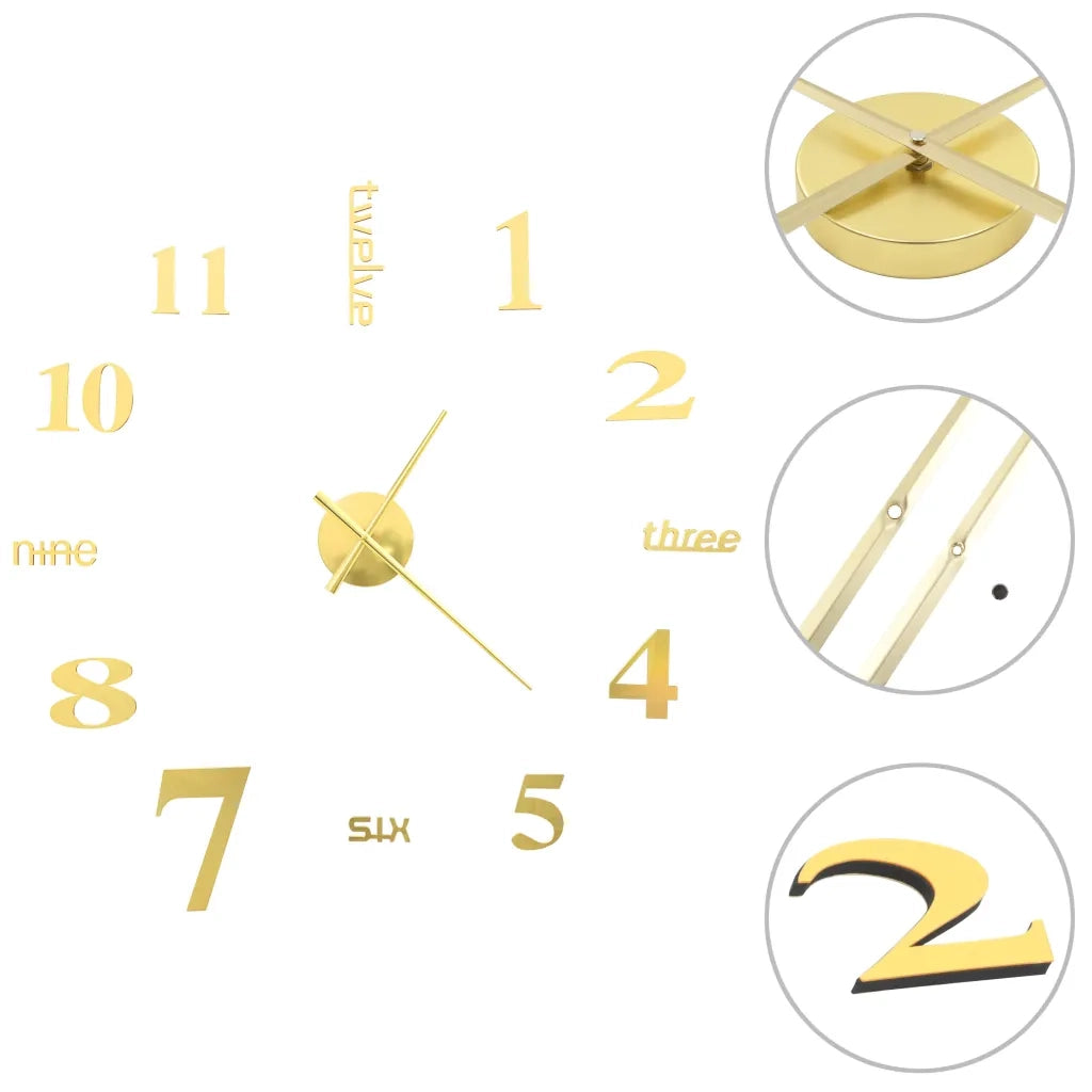 Orologio da Parete 3D in Stile Moderno 100cm XXL Oro 50638